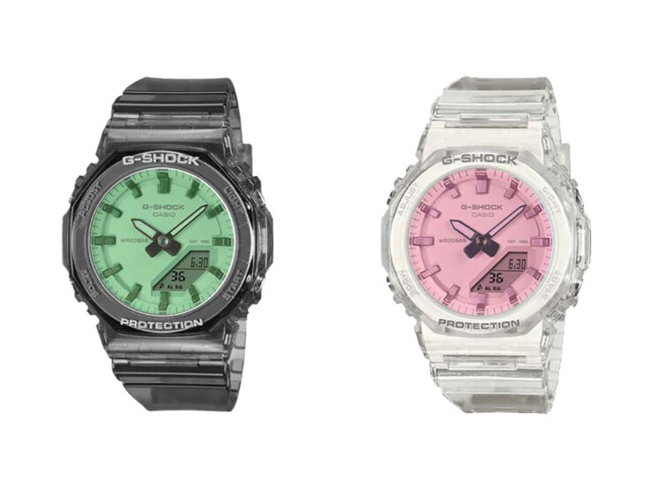 De Casio G-Shock GMA-P2100SR-1A en GMA-P2100SR-7A horloges