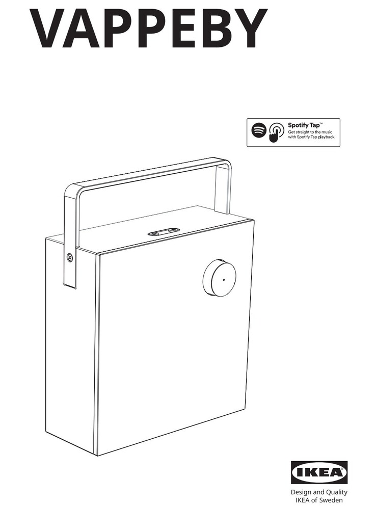 Een FCC aanvraag voor de nieuwe vierkante IKEA VAPPEBY Bluetooth luidspreker toont zijn uiterlijk. (Beeldbron: IKEA)