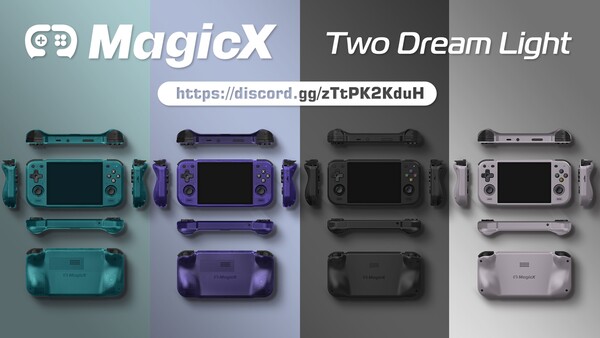 De MagicX Two Dream Light heeft zwarte knoppen voor alle vier de kleurvarianten.