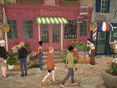 Parafolk verkennen een stadsplein in Paralives' Early Access build.
