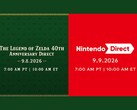 De data voor de aankondiging van het 40-jarig jubileum van The Legend of Zelda en Nintendo Direct naast elkaar