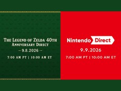 De data voor de aankondiging van het 40-jarig jubileum van The Legend of Zelda en Nintendo Direct naast elkaar