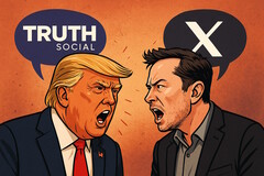 Trump en Musk belasteren elkaar nu op hun sociale netwerkplatforms. (Afbeeldingsbron: AI gegenereerd)