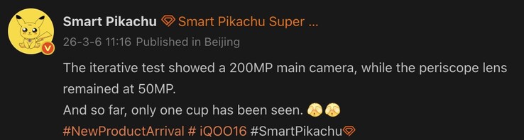 Uitgelekte cameradetails van de iQoo 16.