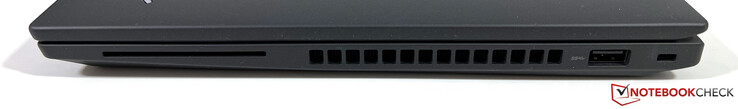 Rechts: SmartCard-lezer (optioneel), USB-A 3.2 Gen.1 (5 Gbit/s), Kensington Nano-slot