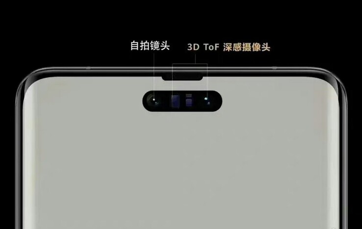 Sommige gelekte afbeeldingen laten mogelijk zien hoe een Mate 60 eruit zou kunnen zien met een Dynamic Island-achtig scherm. (Bron: technologydu, The Factory Manager's Classmate via Weibo)