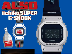 Afgebeeld - de uitgelekte poster met het aankomende Casio-horloge en de promotietekst, tegen een blauwe achtergrond. (Afbeeldingsbron: @geesgshock op Instagram)