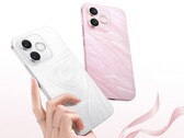 De Honor X80i in Moon Shadow White en Flowing Sand Pink. 