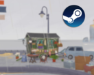 Tiny Bookshop speelt zich af op een handgetekende kaart, en elke locatie heeft zijn eigen klantenkring. Afgebeeld - een ingame screenshot met het Steam-logo erop (bron: Steam - Bewerkt)