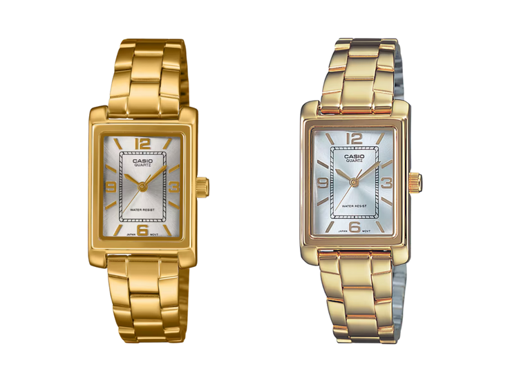 De nieuwe Casio LTP-1234PGC-7A (links) en de oude LTP-1234PG-7A (rechts). Afbeeldingsbron: Casio, bewerkt)