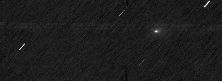 Een afbeelding van komeet 3I/ATLAS vanaf Mars. (Afbeeldingsbron: ESA)