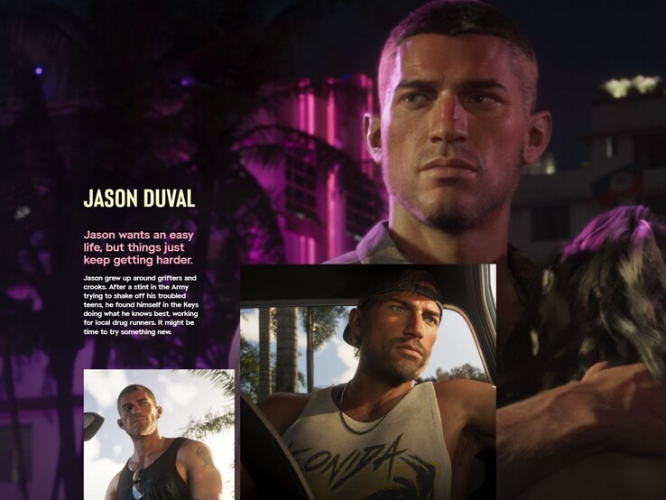 Volgens de officiële personagebeschrijving van Rockstar groeide Jason op tussen criminelen, maar probeerde hij later een eerlijker pad te bewandelen door in het leger te gaan.