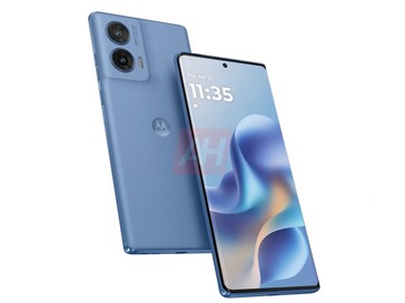 Onofficiële afbeelding van een van de blauwe varianten van de Moto G96. (Afbeeldingsbron: Android Headlines)