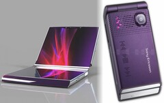 Een compact Sony Xperia opvouwbaar toestel zou designelementen van telefoons als de Sony Ericsson W380 terug kunnen brengen. (Beeldbron: TechConfigurations/PhoneArena - bewerkt)