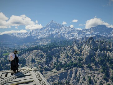 Uitgestrekt landschap vóór de kwaliteitsupdate voor verafgelegen landschappen