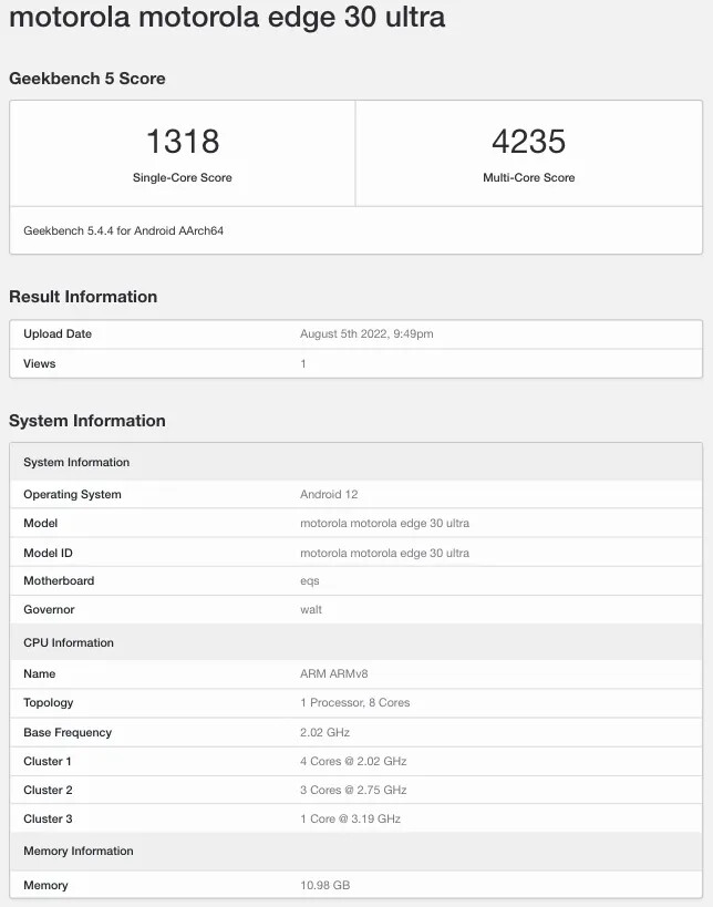 (Afbeelding bron: Geekbench via MySmartPrice)