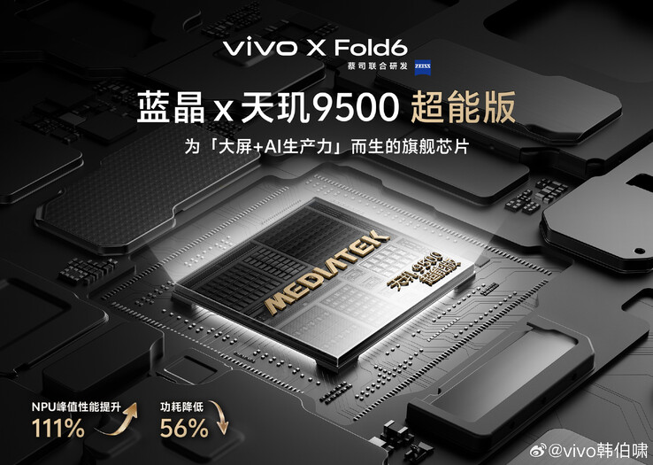 Vivo bevestigt dat de Dimensity 9500 Super Edition in de aankomende opvouwbare telefoon zal worden gebruikt.