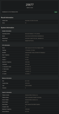Ryzen AI 9 HX 470 Radeon 890M Geekbench notering (bron: Geekbench)