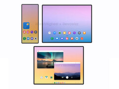 De Galaxy Z TriFold zal anders gevouwen worden dan de bestaande Huawei Mate XT's. (Afbeeldingsbron: via @TechHighest)