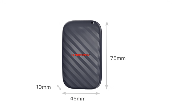 Het heeft een robuust, zeer compact ontwerp met afmetingen van 75mm × 45mm × 10mm en een gewicht van slechts 31,7 gram.
