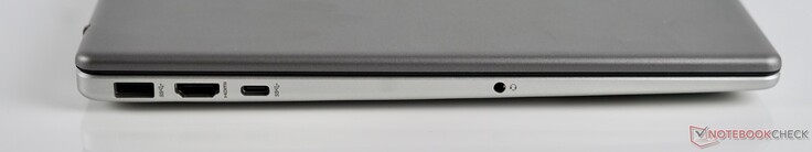 Links: USB-A (5 GBit/s), HDMI 1.4b, USB-C (5 GBit/s), headset-poort