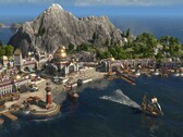 Een afbeelding van een stad op een eiland in Anno 1800.