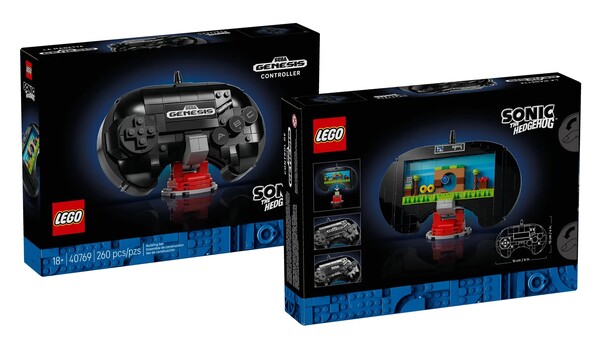 De Lego Sonic the Hedgehog Sega Genesis Controller kan op twee manieren worden weergegeven. (Afbeeldingsbron: Lego)