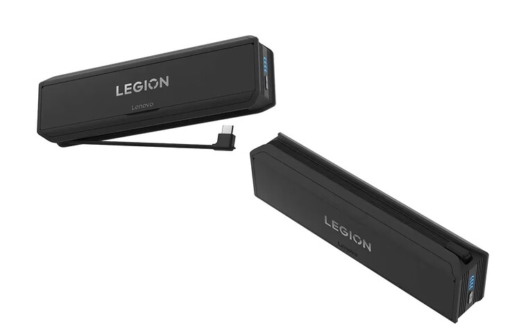 De Legion Go 65W 12800mAh Power Bank heeft een afneembare USB-C kabel. (Afbeeldingsbron: Lenovo)