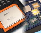 Een nog niet uitgebrachte 64-core Threadripper werd getoond, evenals enkele Ryzen 5000X3D technische samples. (Afbeelding bron: Gamers Nexus - bewerkt)