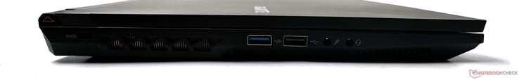 Links: USB 3.2 Gen1 Type-A, USB 2.0 Type-A, Mic-in, 3,5 mm combo audio-aansluiting
