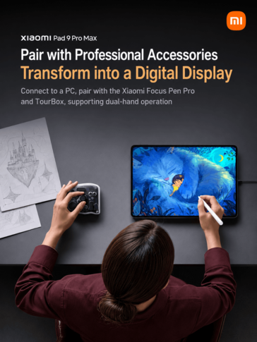 Xiaomi Pad 9 Pro Max met professionele accessoires