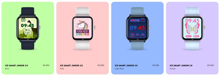 Kleuropties en verschillende watchfaces (afbeelding bron: ICE website)