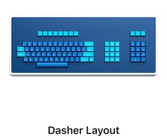 In de lay-out van Dasher ontbreekt de trackball en wordt deze vervangen door een numpad (Afbeeldingsbron: Atomic)