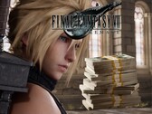 Final Fantasy 7 Remake banner met Cloud en stapel geld (bron: screenshot, Nintendo YouTube met bewerkingen)