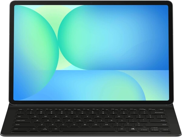 De Galaxy Tab S10 FE bevestigd aan het Book Cover Keyboard Slim. (Afbeeldingsbron: Samsung)