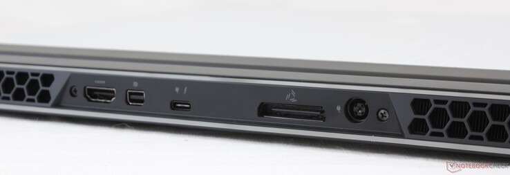 Rear: HDMI 2.0b, mini-DisplayPort 1.3, Thunderbolt 3 w/ USB-C charging, Alienware Graphics Amplifier Port, AC adapter