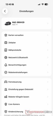 Menu ‘Instellingen’