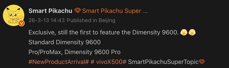 Details van de Vivo X500-serie uitgelekt.