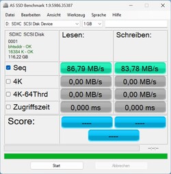 microSD-kaartlezer snelheidstest