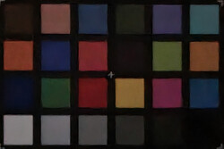 ColorChecker (1 lux, met scène-optimalisatie ingeschakeld)