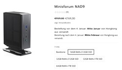Minisforum Neptune Series NAD9 configuraties (bron: Minisforum)