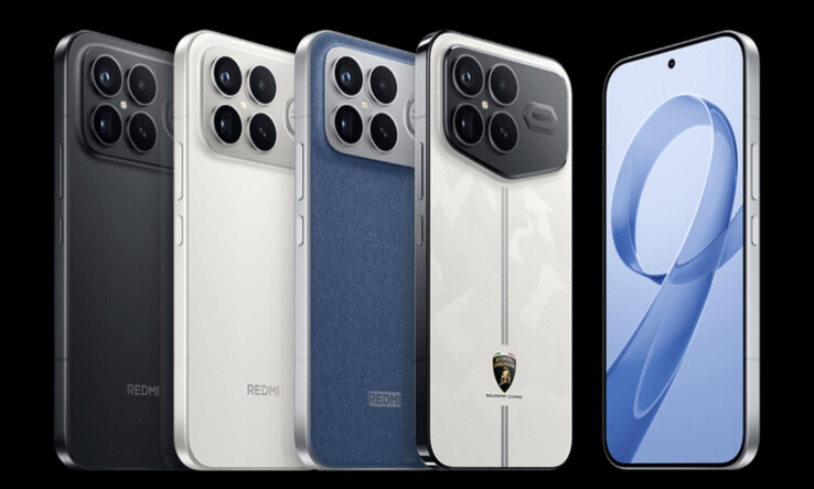 De Poco F8 Ultra wordt volgens de geruchten gelanceerd in de eerste en derde afwerking waarin de Redmi K90 Pro Max verkrijgbaar is, van links naar rechts. (Afbeeldingsbron: Xiaomi)