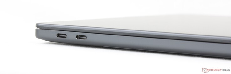 Links: 2x USB-C Thunderbolt 4 met DisplayPort 2.1 + Power Delivery