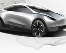 Vroege schetsen geven een hint naar het Robotaxi/Model 2 ontwerp (afbeelding: Tesla)