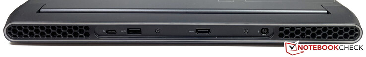 Achterkant: USB-C 3.2 Gen.1 (DisplayPort ALT-Mode), USB-A 3.2 Gen.1, HDMI 2.1, voeding