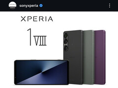 De afgebeelde smartphone is de Xperia 1 VII, niet de Xperia 1 VIII.