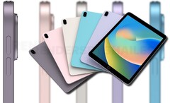 Een recent uitgelekte CAD-rendering heeft ertoe geleid dat conceptontwerpers zich de 2022 iPad in verschillende kleuren voorstellen. (Afbeelding bron: RendersByShailesh - bewerkt)