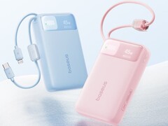 De Baseus EnerFill FC11-powerbank in blauw en roze.