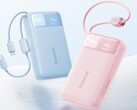 De Baseus EnerFill FC11-powerbank in blauw en roze.