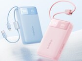 De Baseus EnerFill FC11-powerbank in blauw en roze.
